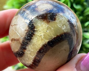 Septarian Sphere | AAA grade Crystal | Crystal freeform | Aragonite , Calcite , Limestone | Crystal gifts | Dragon egg Home Decor