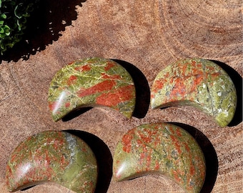 Unakite Crescent Moon Carving