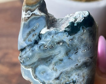 8th Vein Ocean Jasper Slab | Green Grey Yellow Blue Ocean Jasper Freeform | Orbicular Ocean Jasper | Madagascar Ocean Jasper