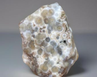 8th Vein Ocean Jasper - Rare Rough Semi Polished Stone - Natural Orbicular Patterns - Collector's Mineral Specimen