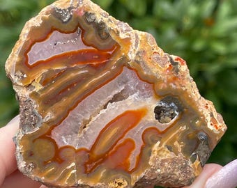 Laguna Agate - Mirror Front Polished with Stunning Banding, Collectors Natural Rare México agate
