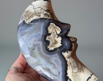 Volcano Agate XXL Statement Crescent Moon UV Lime Green Reactive - #6