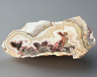 Pink & Cream Mexican Crazy Lace Agate XL Slab, Natural Agate Polished Specimen