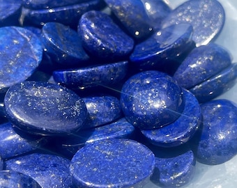 HQ Lapis lazuli Cabochons, deep blue AAA Grade, flat back, Perfect for jewelry, diy and crafts
