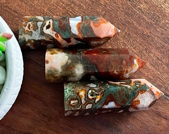 Red Moss Agate Druzy Tower