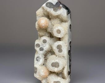 Moss Agate & Quartz Stalactite HQ Statement Tower, One of a kind Moss Agate Large Cluster Point 9 inches