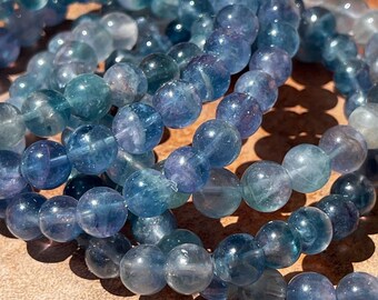 Blue Fluorite Bracelet, Fluorite beads 8 mm