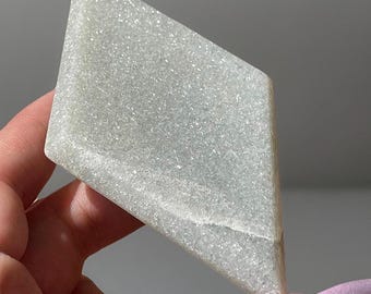 Sage Mica Shimmering Crystal Rhombus Diamond, Unique Special Rock Find