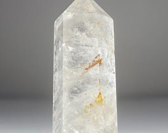 Quartz Tower with Limonite, Brazilian Quartz point with Golden Healer Inclusions