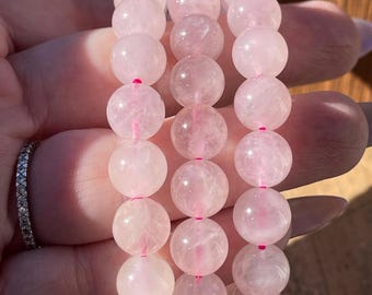 Mozambique Rose Quartz Bracelet 10mm - Heart Chakra - No. 209