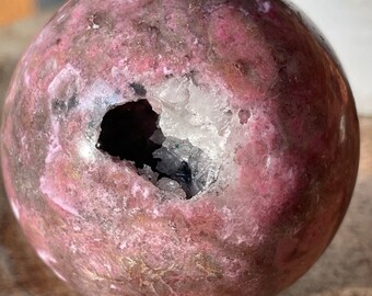 Cobalto Calcite with Druzy cluster Pocket Sphere, Collector’s Congo cobaltoan calcite, HQ Crystals A Must-Have Collectible’s