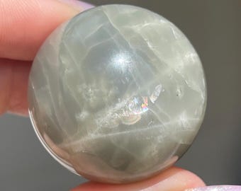 Sage Grey Jelly Moonstone Sphere, Energy Crystal, Natural Silky Moonstone Ball, Meditation Energy Crystal Rocks (412)