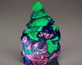 Volcano Agate XL Gnome With Pink UV Reactive Calcite- No.1G