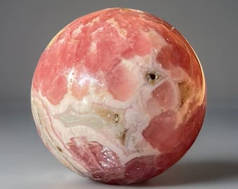 Jelly Rhodochrosite High Quality Sphere, Pink Gel Rhodochrosite Small Crystal Ball