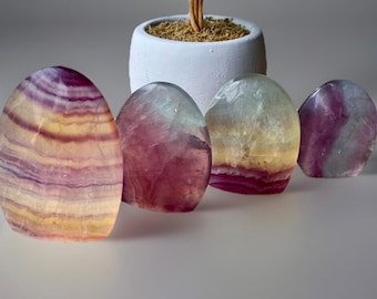 Candy Fluorite Flame • Polished Crystal Carvings • Blue Fluorite Freeform • Pink Fluorite Flame
