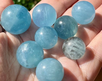 Aquamarine Sphere with blue gemmy Color