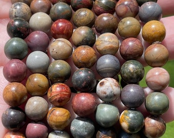 Colorful Picasso Jasper 8mm Beaded Bracelet