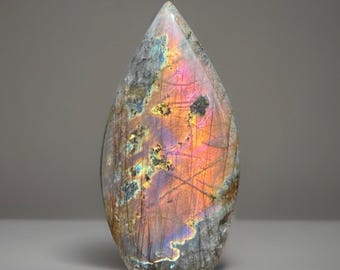 Labradorite Flame with Orange Purple Flash
