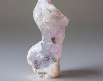 Lavender Amethyst Dendritic Flower Agate Big Goddess, Large Lady Body Crystal Carving Statue No. 71