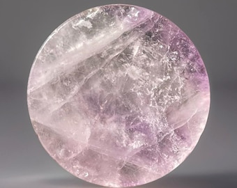 Amethyst Cookie Flat, Translucent Crystal Disk Polished Gemstone Pocket Stone Round (5)