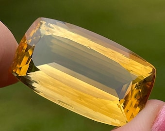 Madeira Citrine Cushion Cut 61.80 Ctw, Fine Quality Collector’s Gemstones Natural Citrine