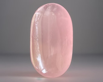 Pink Jelly ROSE Quartz Palmstone, Premium Translucent Vivid Rose Quartz Polished Pocket Crystal