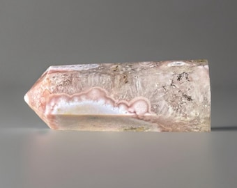 Pink Amethyst Flower Agate Large Tower with Dendritic inclusions