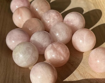 Morganite Sphere, Untreated Natural Polished Morganite Orb