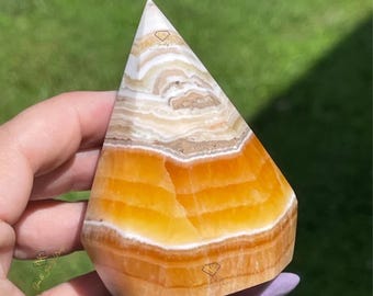 Orange Calcite Large Crystal Diamond