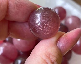 Strawberry Quartz Sphere - Rare Confetti Sparkle Mini Sphere - High Quality Natural Crystal - Tanzberry Quartz Specimen