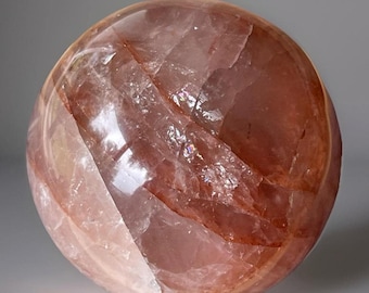 Fire Quartz Sphere, Red ferruginous Quartz, HQ Sphere AAA grade Crystal Ball (434)