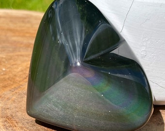 Rainbow Obsidian Heart