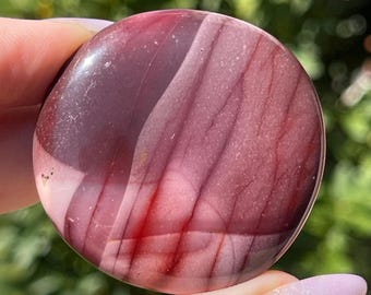 Mookaite Cookie Flat: Colorful Mookite Jasper  Polished Crystal Pocket Round