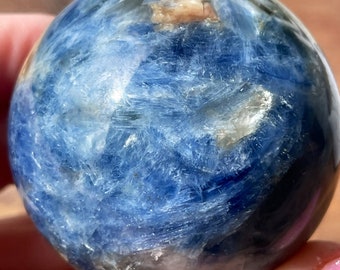 Deep Blue Kyanite Sphere, Natural Kyanite in Quartz Crystal Ball