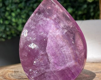 Pink Mica Fluorite Teardrop Flame