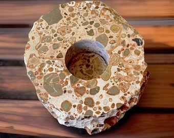 Leopard skin Jasper Stone Candle holder or sphere stand