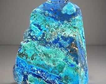 Chrysocolla Small Tower: Crystal Azurite Malachite Turquoise Specimen