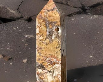 Ibis Jasper Tower • Unique Natural Crystal Point - #97 • Brecciated Jasper Point