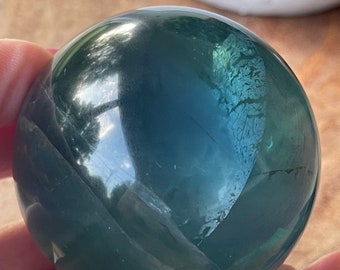 Blue Fluorite Sphere, Rainbow Green Deep Blue Fluorite Polished sphere,  Unique Crystals