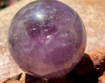 Bolivian Amethyst Sphere • Natural Polished Purple Gemmy Amethyst Ball • Crystals for Gifting Collecting & Decorating