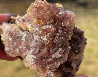 Red Amethyst Flower Cluster - Rare Natural Crystal Specimen - #5EA