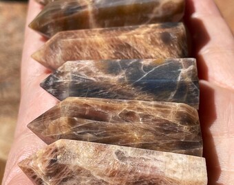 Black Sunstone Small Tower , AAA Grade Crystal Gifts , HQ Crystal Find, Sunstone Mini Points