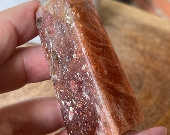 Arusha Sunstone Tower with Pink Silver Strong Flash, HQ Arusha with Confetti Flash , Rare Crystals
