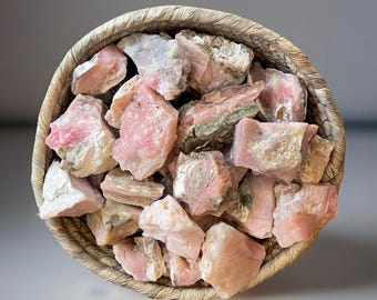 Peruvian Pink Opal Rough, Natural Pink Crystal, Raw & Unpolished Rocks