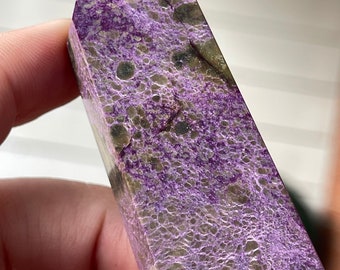 Stichtite in serpentine tower RARE Atlantisite point AAA Grade, Crown and heart chakra Crystal Gifts