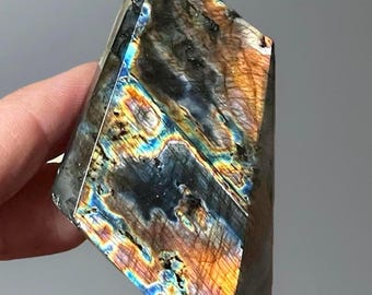 Spectrolite Labradorite Freeform- Natural Rare Crystal from Finland