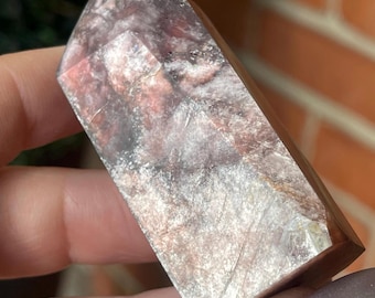 Gem Lepidolite Crystal Point, Purple color Mica Tower, AAA Quality Rare Mica Crystal (443)