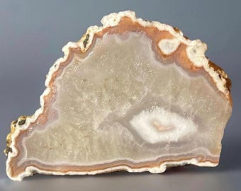 Agate from Turkey with Lime Quartz –  Collector Crystal, Natural Agate Slab Specimen, Agate Freeform Slice Cubuk Ankara Susuz Turkey (237)