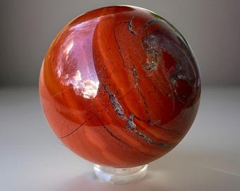 Red Jasper Sphere - Jasper and Quartz Sphere - Red Jasper Unique Crystal gift & home décor