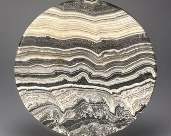 Mexican Onyx Crystal Coaster - Natural Stone Large Disc with Unique Abstract Patterns for Tabletop Display (91)